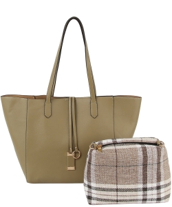 Fashion 2-in-1 Shopper Tote Bag LH129 OLIVE